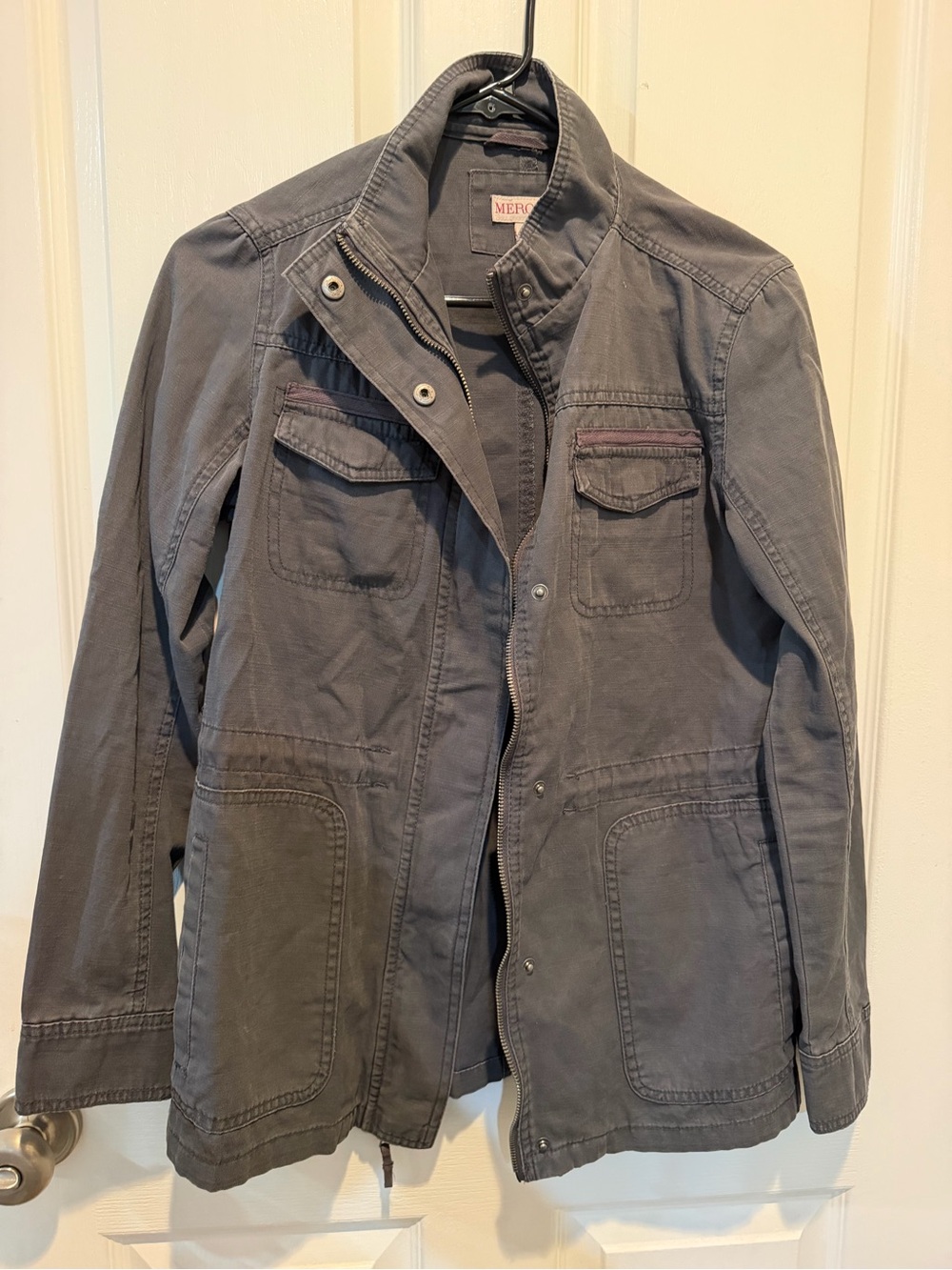 Merona Gray Military-Style Field Jacket